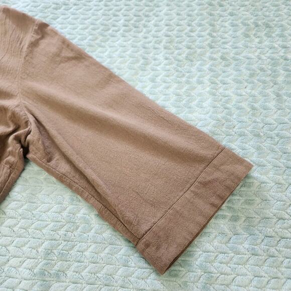 Soft Surroundings Top 2X Brown Textured Cotton 3/4 Sleeve Lagenlook - Picture 8 of 8